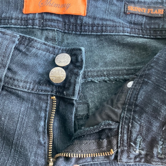 Shimmy Skinny Flare Low Rise Stretch Denim Jeans Black-Washed Sz EU 38 … - Picture 10 of 13